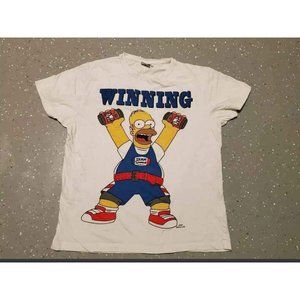 Rare! FOX VTG Homer Simpson duff beer winning Matt women short sleeve shirt m